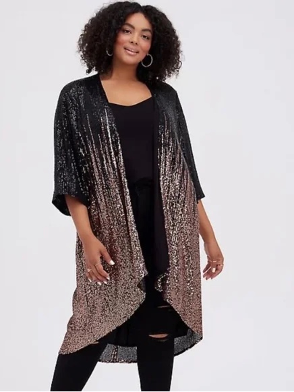 Torrid Ombré Sequin Kimono